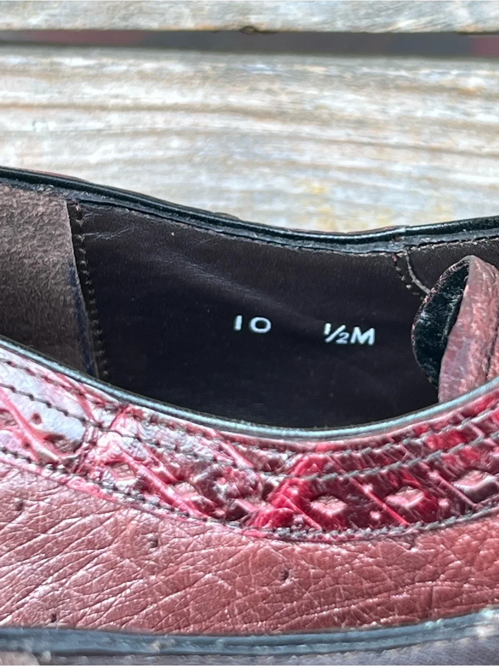 Mezlan Genuine Crocodile Luxury Derby Shoes Burgundy A64065 Men’s 10.5 M RARE